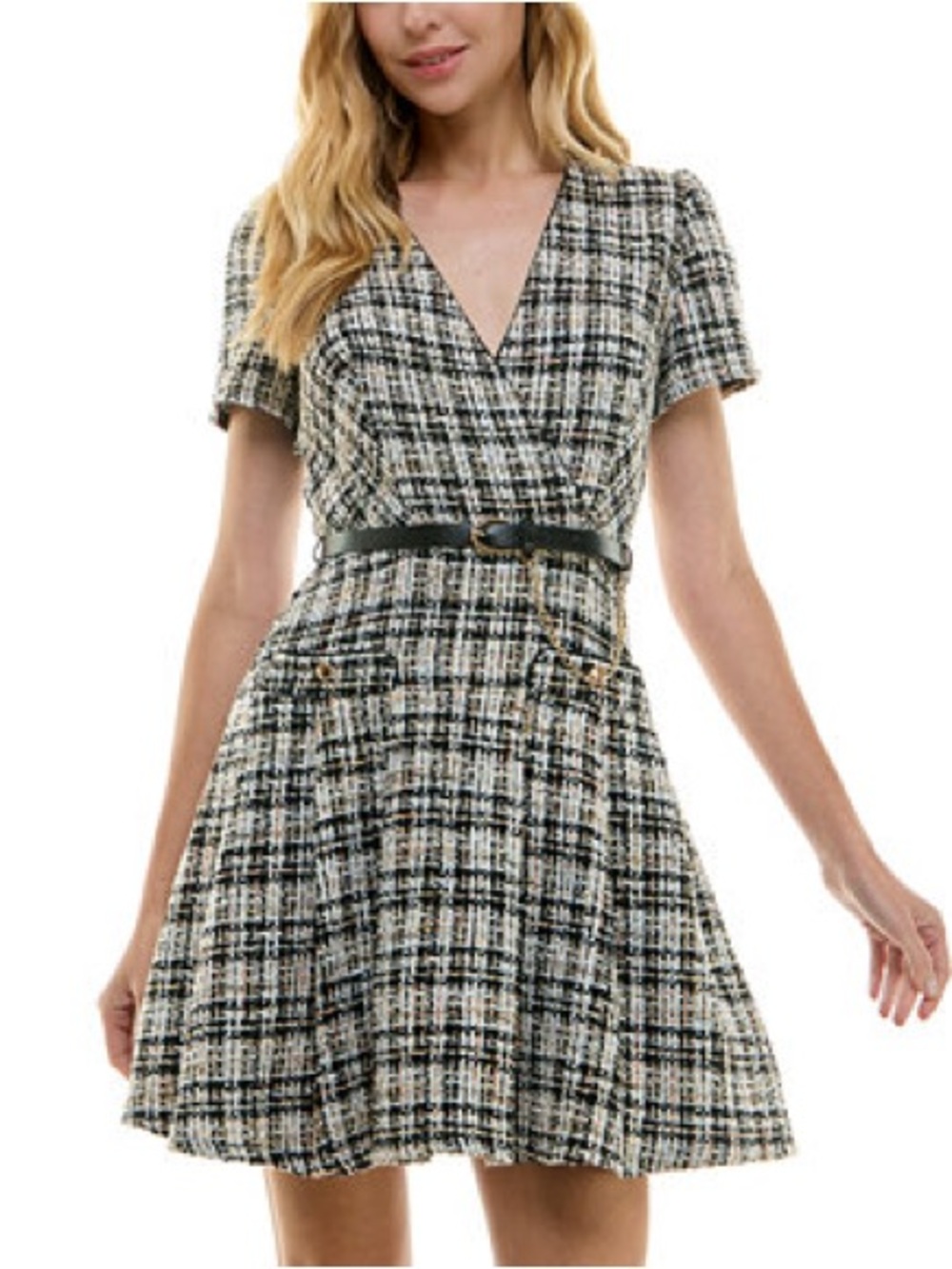 Textured fit and flare dress size 15/16 City Studio